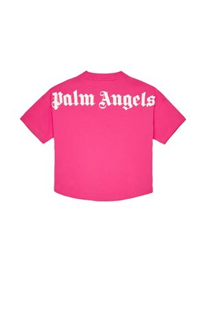 pink fabric t-shirt PALM ANGELS KIDS | PGAA001S26JER001044
